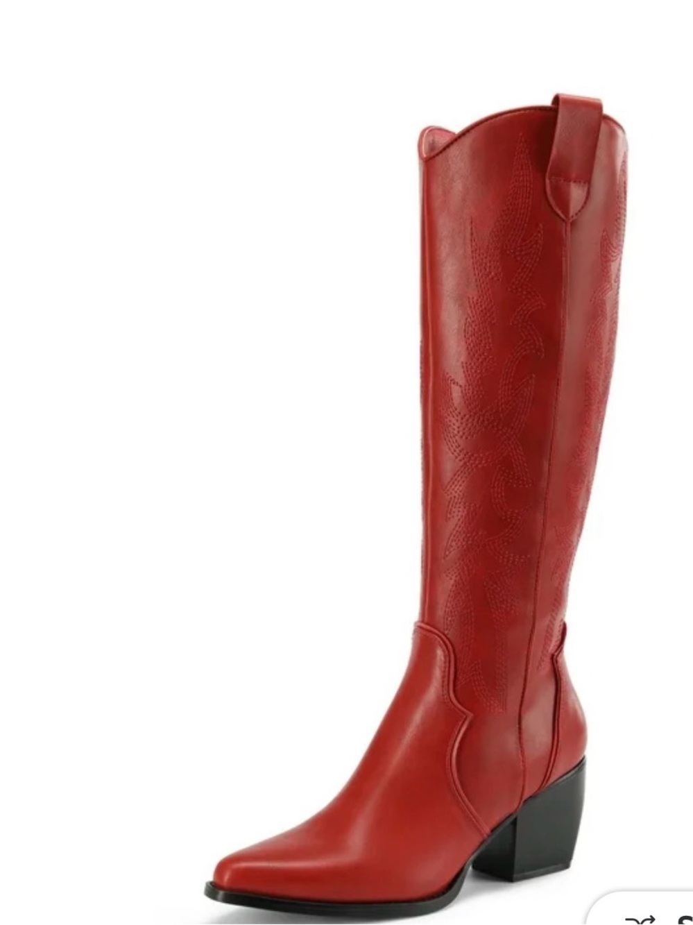 Red Faux Leather Western Boots 9.5